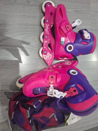Patines Oxelo Niña 34-36 Ajustables + Protecciones