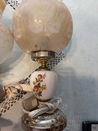 Coppia di lampade vintage in cristallo
