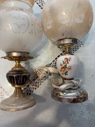 Coppia di lampade vintage in cristallo