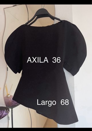 Top Zara manga abullonada negro  Talla/XS