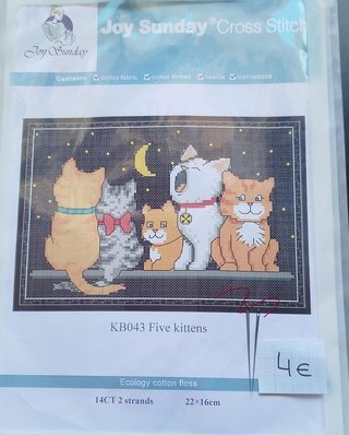 Kit Punto de Cruz Joy Sunday Gatitos