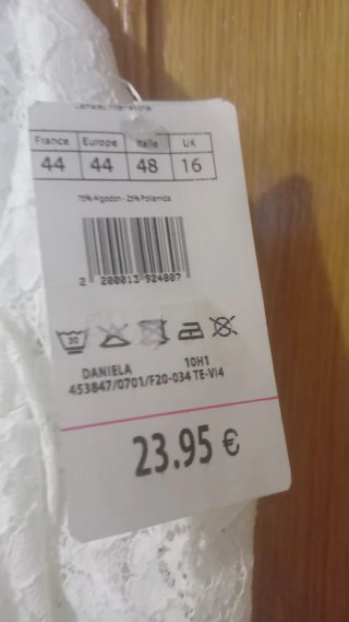 Blusa encaje Camaïeu blanca