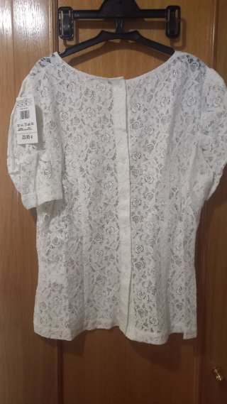 Blusa encaje Camaïeu blanca