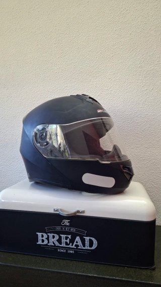 Casco modulare moto nero opaco XXL