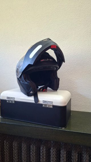 Casco modulare moto nero opaco XXL