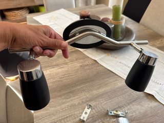 Lámparas de techo/espejo baño negro/plata