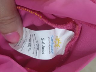 Fato Proteção Água Criança Rosa