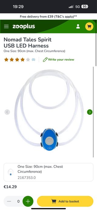 Arnés LED USB para perro Nomad Tales
