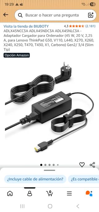 Cargador Lenovo ThinkPad ADLX45NCC3A 45W