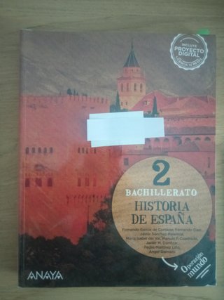 Libro Historia de España 2 Bachillerato Anaya