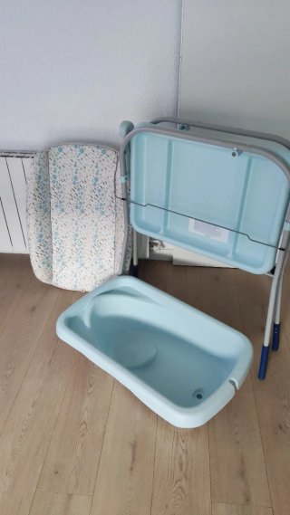 Cambiador bañera bebé azul