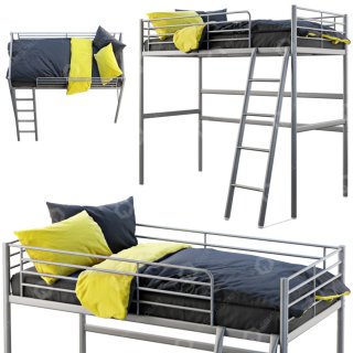 Cama alta SVARTA Ikea Plataforma Metal
