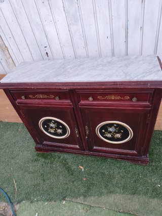 Mueble recibidor antiguo base mármol