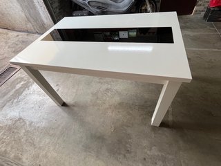 Mesa de comedor/salón extensible blanco brillo