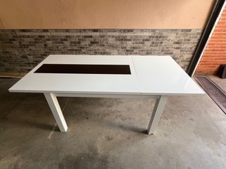 Mesa de comedor/salón extensible blanco brillo