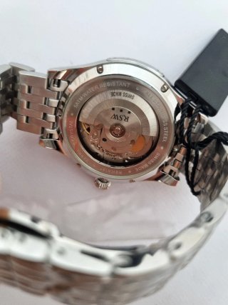 Reloj RSW Hombre Esfera Roja y Correa Plateada