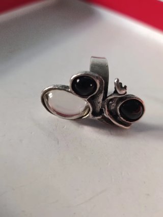 Anillo Plata 925 Moto Biker Ajustable