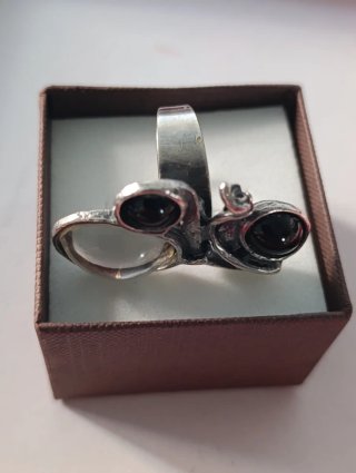 Anillo Plata 925 Moto Biker Ajustable