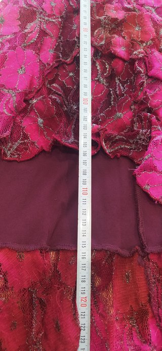 Vestido fiesta largo fucsia y plateado