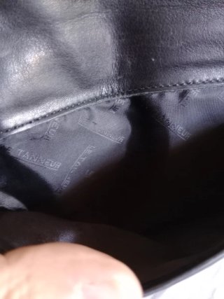 Bolso de mano cuero genuino negro