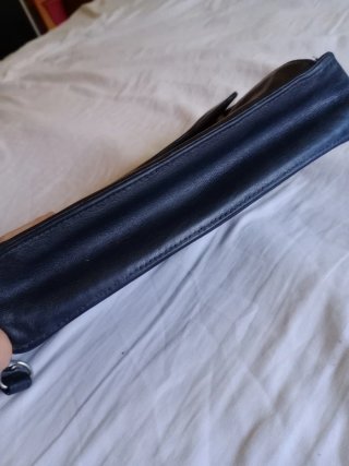 Bolso de mano cuero genuino negro