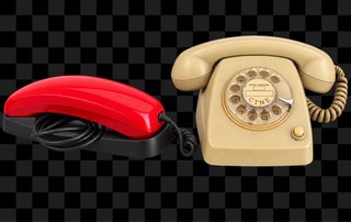 Teléfonos antiguos beige y rojo