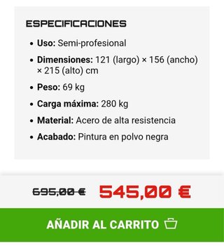 Rack Entrenamiento Semi-Pro Sin Uso