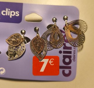 Pendientes clips Claire's dorados y plateados