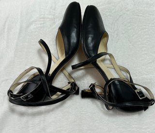 Zapatos de baile negros tacón piel talla 38 nuevos
