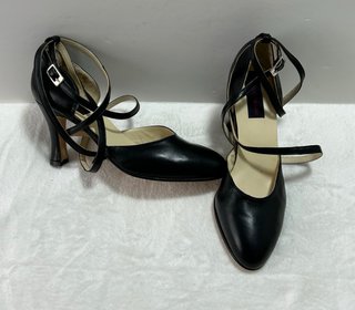 Zapatos de baile negros tacón piel talla 38 nuevos