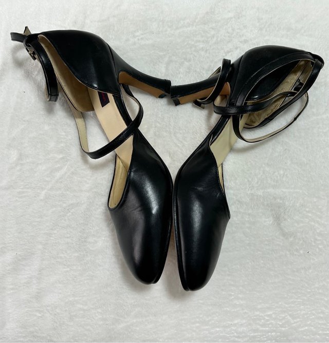 Zapatos de baile negros tacón piel talla 38 nuevos