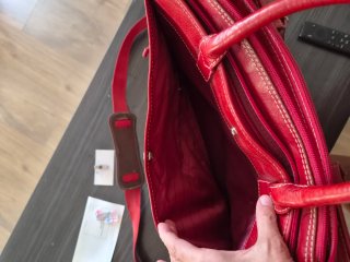 Maletín de piel rojo-burdeos