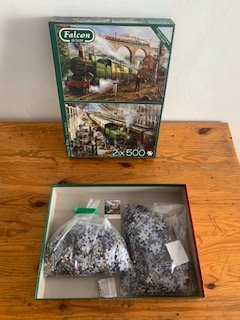 2 Puzzles Falcon Ferrocarril Antiguo 2x500
