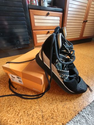 Alpargatas mujer negras y beige T40