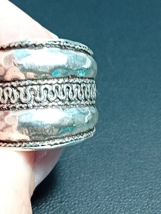 Anillo Plata Ley Diseño Martillado