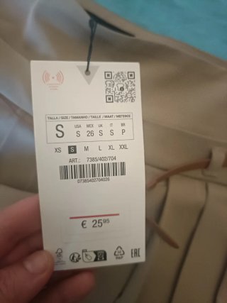 Minifalda pantalón Zara beige Talla S