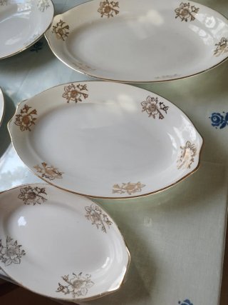 Vajilla porcelana 12 comensales oro