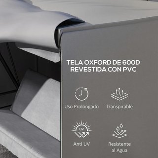 Funda Balancín Jardín 205cm con Cremallera Gris