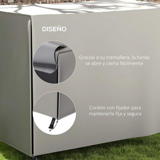 Funda Balancín Jardín 205cm con Cremallera Gris