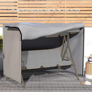 Funda Balancín Jardín 205cm con Cremallera Gris