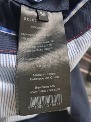 Blazer Selected Homme Talla 56 Azul Nuevo