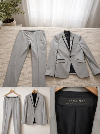Traje Zara Hombre Gris Talla M