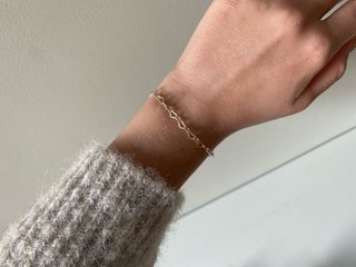 Pulsera eslabones corazones plata echa a mano