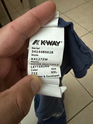 T-shirt K-Way Blu Taglia XXL