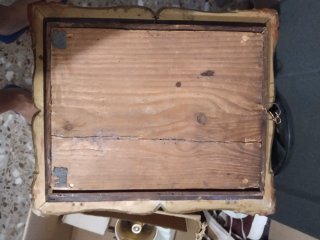 Reloj de Pared Antiguo Dorado y Rojo