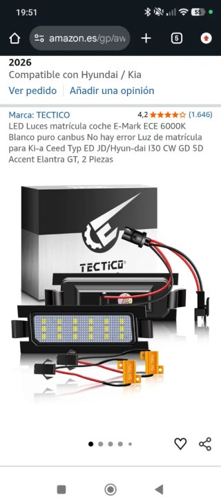 Luces LED matrícula TECTICO