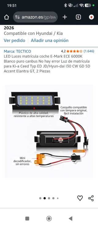 Luces LED matrícula TECTICO