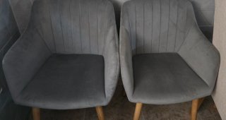 Juego de 2 sillas de salón grises