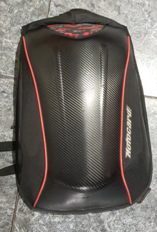 Mochila expandible Motocard Negra/Roja