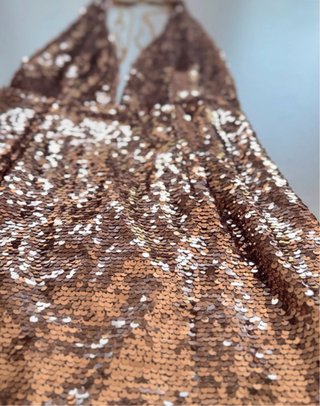 Vestido Mini Lentejuelas Rebel Ibiza Dorado